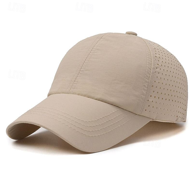 Men's Baseball Cap Sun Hat Trucker Hat Black White Polyester Fashion Casual Street Daily Plain Adjustable Sunscreen Breathable Quick Dry