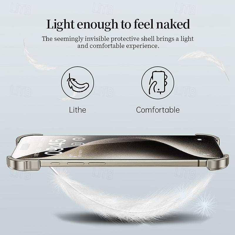 Phone Case For iPhone 17 Pro Max 17 Air 15 14 Pro Max Plus 13 12 11 Pro Max Frameless Bumper Case Detachable Camera Lens Protector Shockproof Plating Metal4