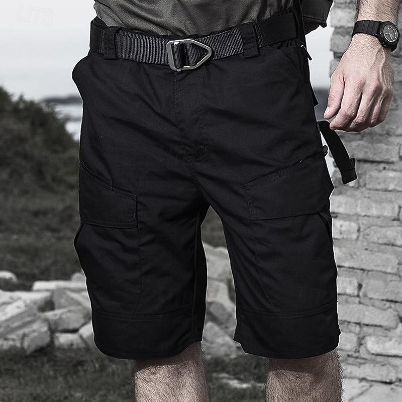 Men's Cargo Shorts Hiking Shorts Tactical Shorts Military Summer Outdoor Regular Fit Waterproof Quick Dry Breathable Shorts Black Khaki Hunting Climbing Camping / Hiking / Caving S M L XL XXL3