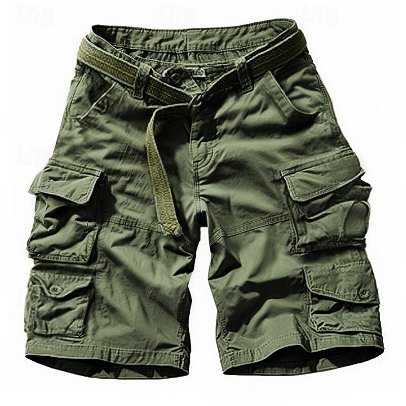 Men's Tactical Shorts Cargo Shorts Shorts Buttons Multi Pocket Plain Wearable Short Outdoor Daily Going out Fashion Classic ArmyGreen Yellow camouflage3