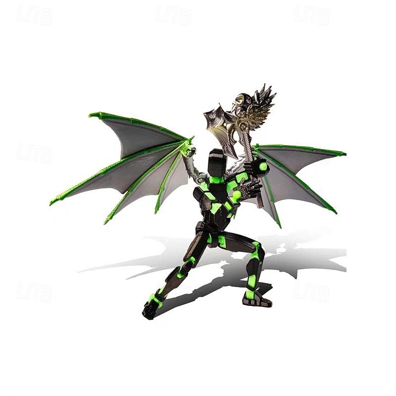 3D Printing Illidan's Six Winged Angel with Movable Joints Big Mouthed Dinosaur with Multiple Movable Joints Lucky2