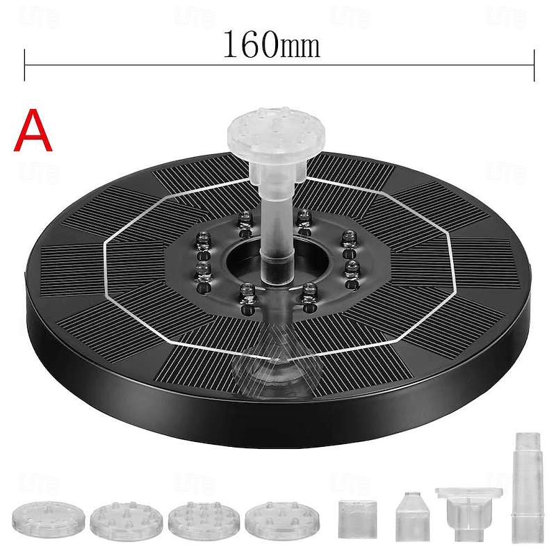 Solar Fountain Water Pump with color LED Lights for Bird Bath Floating Garden Pond Tank Solar Pump for Halloween2