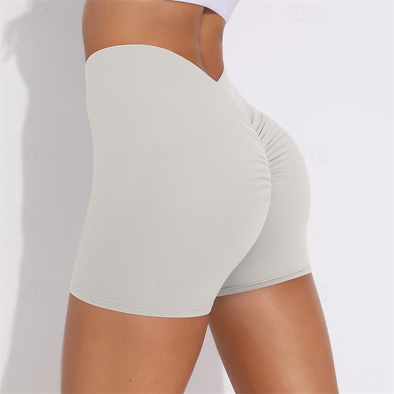 Women's Gym Shorts Yoga Shorts Workout Shorts High Waist Pilates Gym Workout Workout Shorts Solid Color Black White Royal Blue Sports Activewear Stretchy Slim2