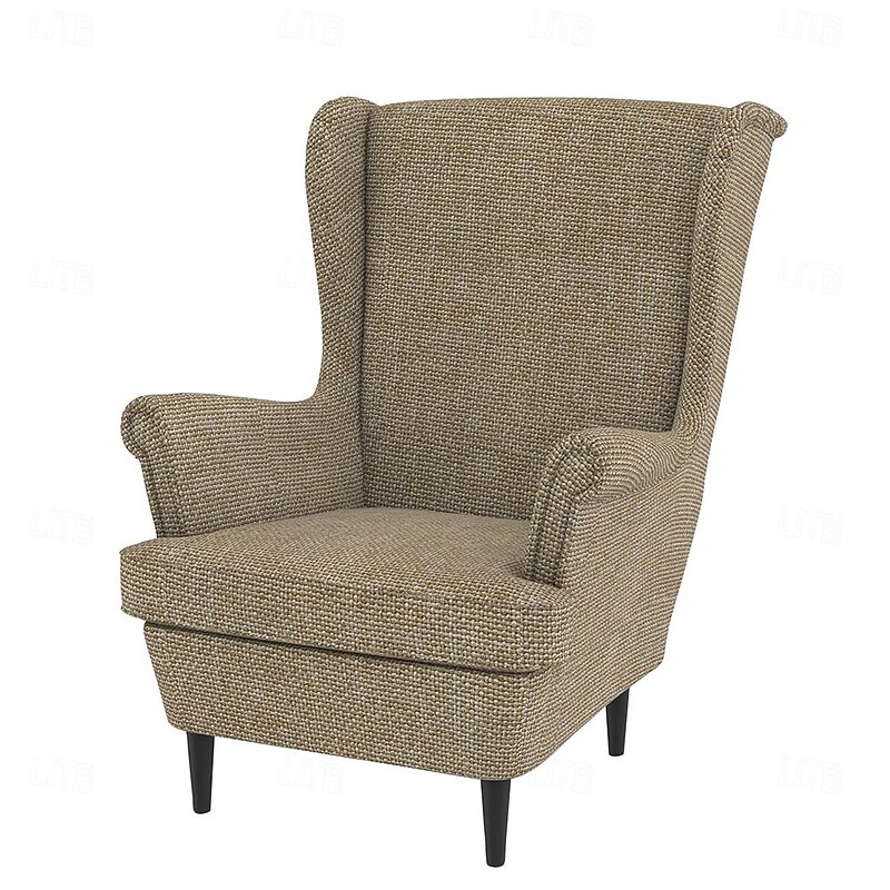 Wingback Chair Cover Armchair Cover Single Seat Solid Color Quilted Polyester Slipcovers STANDcover LITB PRIME cover 9