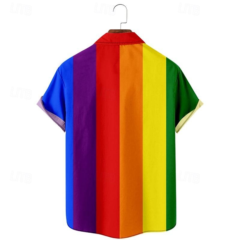 LGBT LGBTQ Rainbow Flag Blouse / Shirt Rainbow Graphic For Men's Adults' Masquerade 3D Print Pride Parade Pride Month4