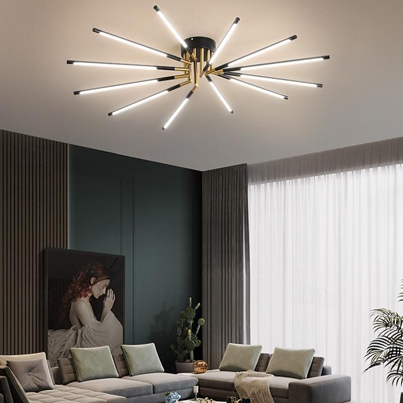 LED Ceiling Chandelier 13.5cm 8/10/12 Head Dimmable Metal Electroplated/Painted Finishes Modern Nordic Style Living Room Bedroom 110-240V 38/64/80W ONLY DIMMABLE WITH REMOTE CONTROL3