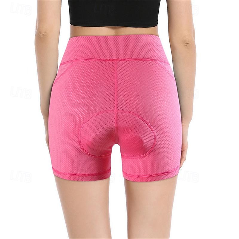 WOSAWE Women's Solid Color Bike Shorts Cycling Padded Shorts Bike Shorts Padded Shorts / Chamois Slim Fit Sports Quick Dry High Elasticity Comfortable Breathable Black Pink Clothing Apparel Bike Wear3