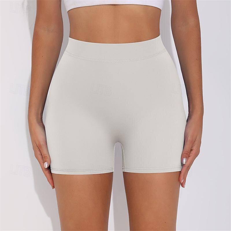 Women's Gym Shorts Yoga Shorts Workout Shorts High Waist Pilates Gym Workout Workout Shorts Solid Color Black White Royal Blue Sports Activewear Stretchy Slim4