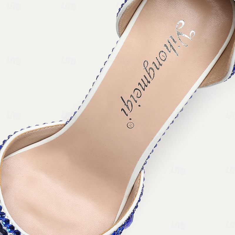 Women's Crystal Rhinestone Pointed-Toe Slingback High Heels - Elegant and Colorful Party, Wedding, and Evening Shoes3