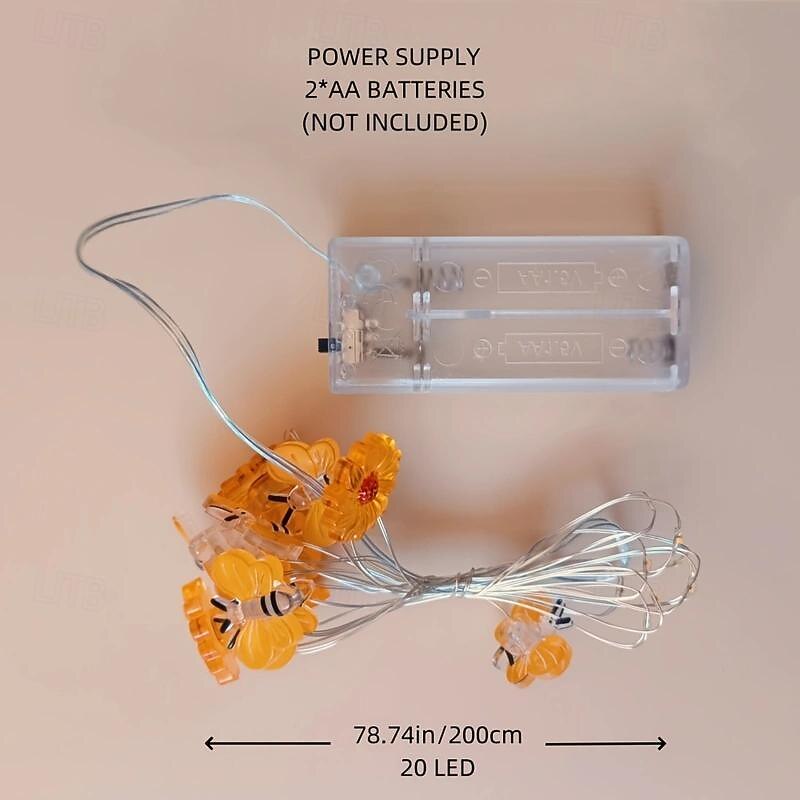 Elegant Wedding Party Reception 1pc Bee Sunflower String Lights – Fairy Lights for Bedroom Spring & Festival Decorations4