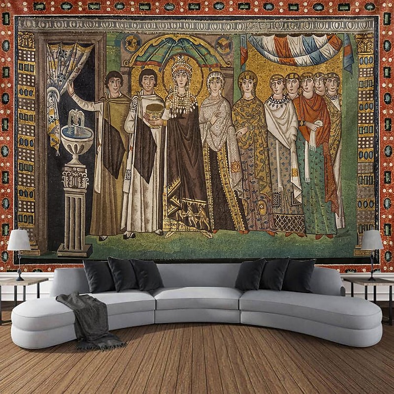 Medieval Tapestry Middle Age Tapestry Byzantine Art Religious Art Large Tapestry Mural Decor Photograph Backdrop Blanket Curtain Home Bedroom Living Room Decoration4