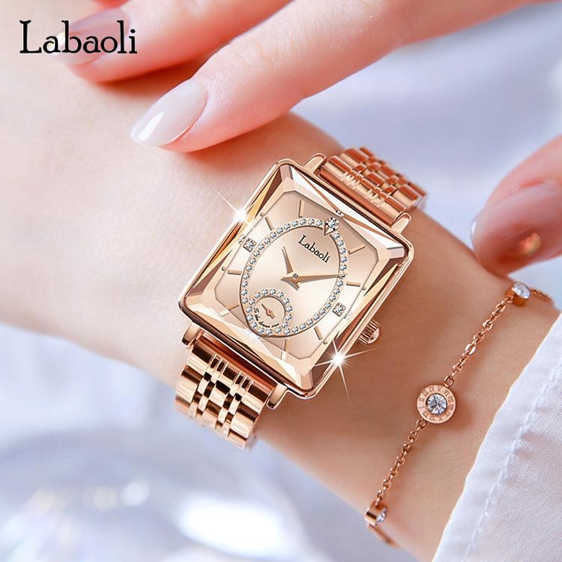 Labaoli Women Quartz Watch Creative Fashion Casual Wristwatch Waterproof Decoration Stainless Steel Watch3