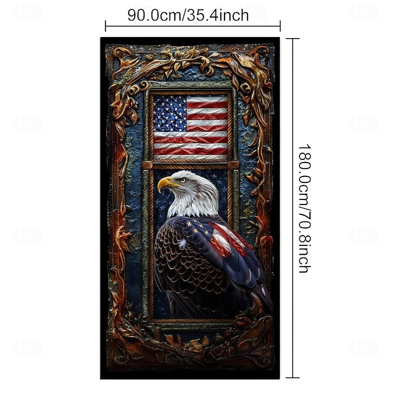4th of July Independence Day Eagle Door Covers Mural Decor Door Tapestry Door Curtain Decoration Backdrop Door Banner Removable for Front Door Indoor Outdoor Home Room Decoration Farmhouse2