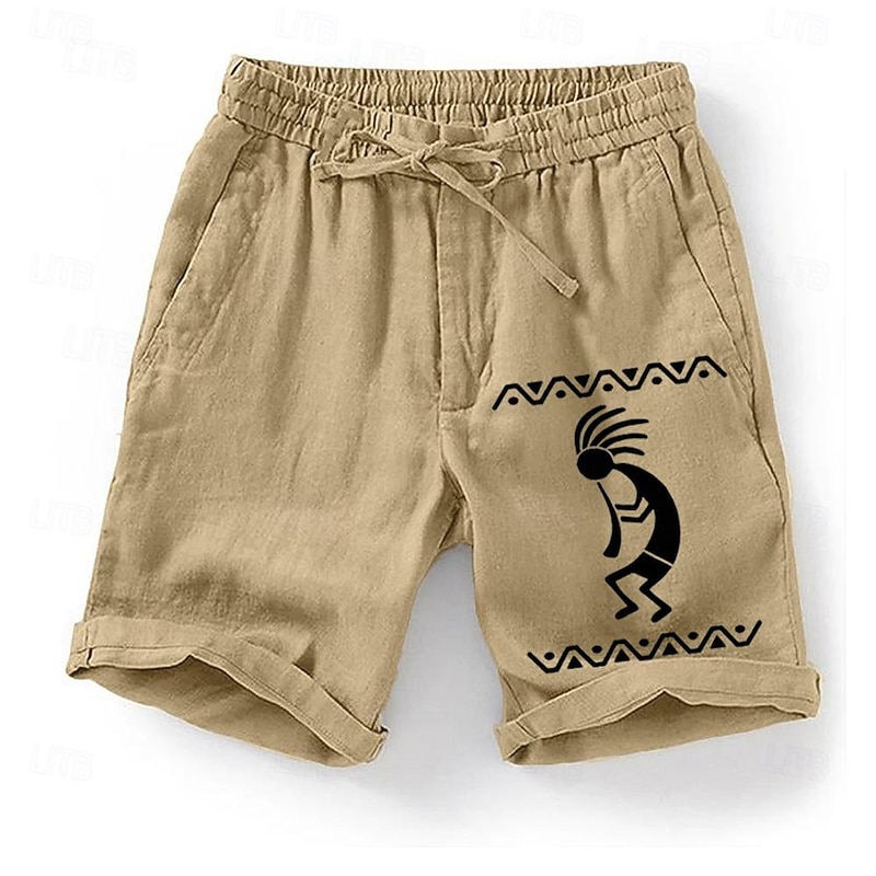 Men's Graphic Kokopelli Shorts Summer Shorts Casual Shorts Mid Waist Streetwear Designer Ethnic Style Casual Daily Holiday Drawstring Pocket Elastic Waist Designer Clothing Apparel