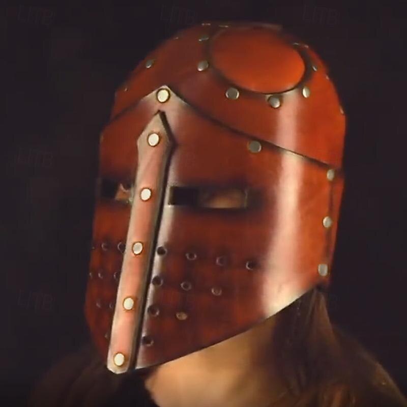 Retro Vintage Medieval Renaissance Armor Mask Helmet Knight Ritter Viking Crusader Knights Fancy Dress Men's Viking Halloween Carnival Masquerade LARP Ren Faire Adults Mask Helmet