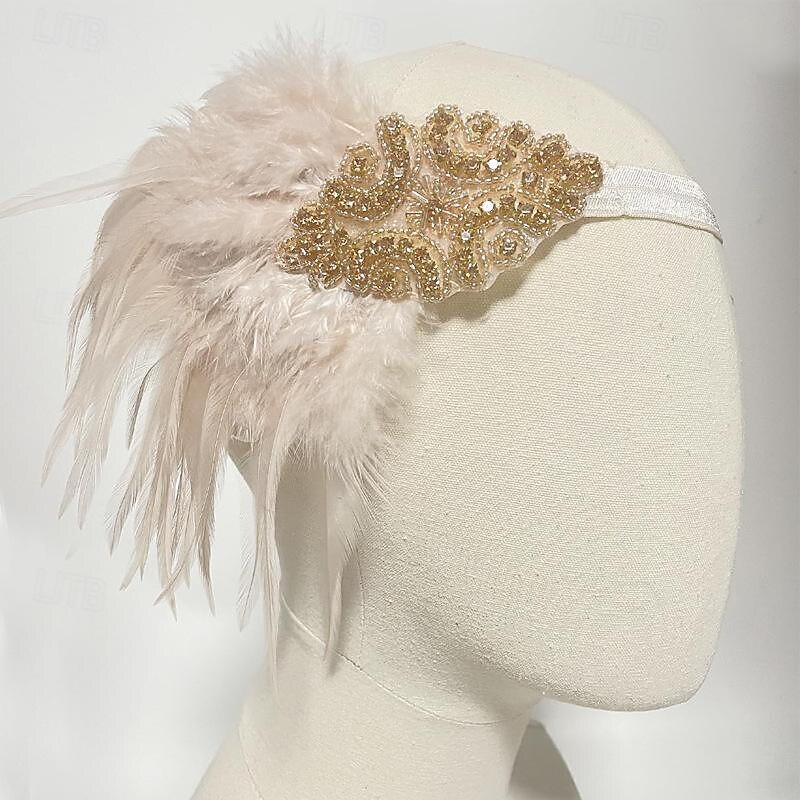 Retro Vintage 1920s The Great Gatsby Flapper Headband Accesories Set Flapper Girl Wedding Guest Feather Fancy Dress Women's Halloween Carnival Masquerade Carnival Party / Evening Wedding Reception4