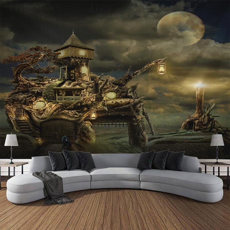 Trippy Forest Path Hanging Tapestry Wall Art Large Tapestry Mural Decor Photograph Backdrop Blanket Curtain Home Bedroom Living Room Decoration3