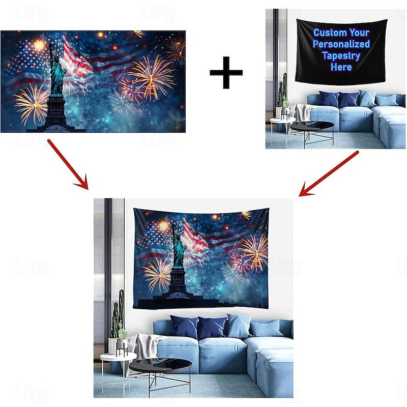 Customized Hanging Tapestry with Your Photo Best Graduation Gift Mural Decor Photograph Backdrop Home Bedroom Living Room (suggest photo definition 3Mo or above) Personalized Gift2