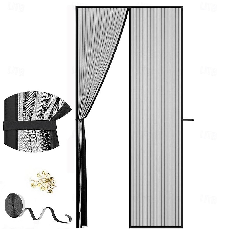 Magnetic Screen Door, Fly Insect Screen Door Magnetic Mesh Retractable Door Curtain, Keeps Mosquitoes Insects Bugs Out for Door