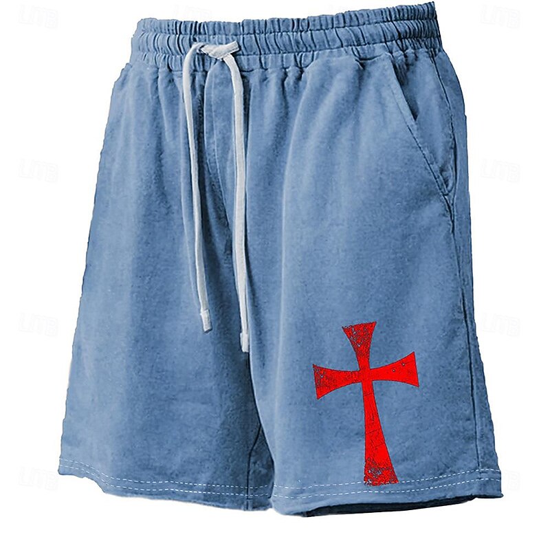 Men's Cross Swim Trunks Swim Shorts Board Shorts Mid Waist Hawaiian Casual Holiday Beach Drawstring with Mesh lining Elastic Waist Designer Clothing Apparel4