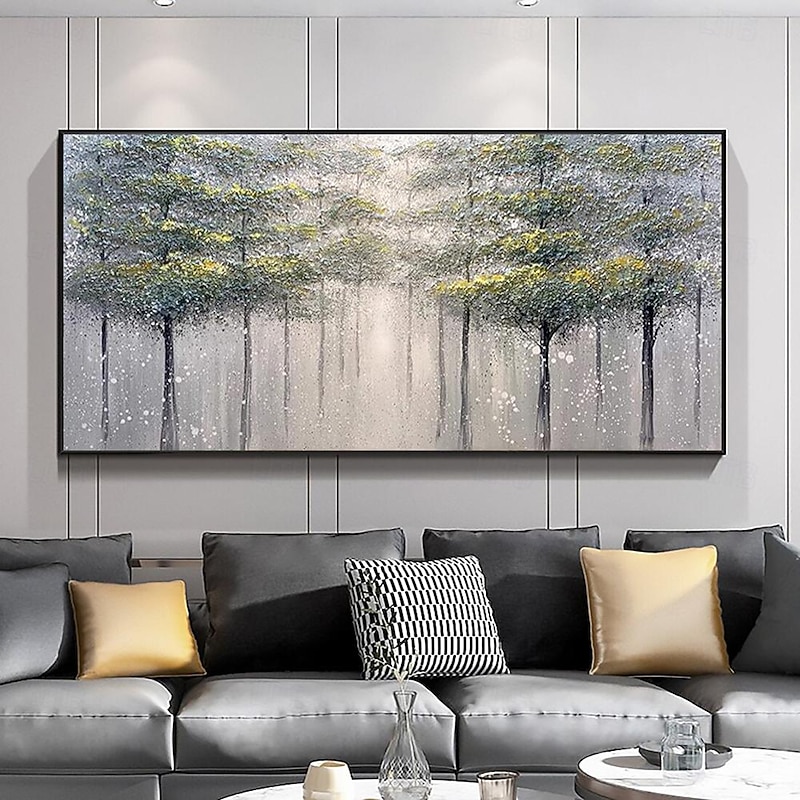 Mintura Handmade Texture Oil Paintings On Canvas Large Wall Art Decoration Modern Abstract Tree Landscape Picture For Home Decor Rolled Frameless Unstretched Painting4