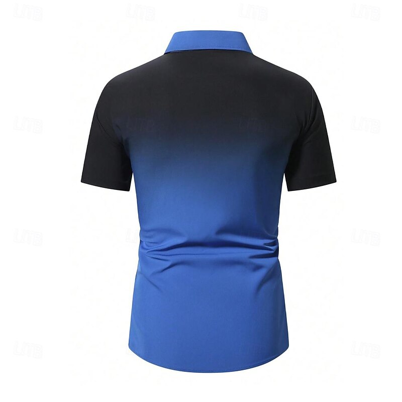 Men's Dress Shirt Button Up Shirt Printed Shirts Outdoor Vacation Red Blue Ink Blue Purple Short Sleeve Turndown Summer Clothing Apparel Button Up2