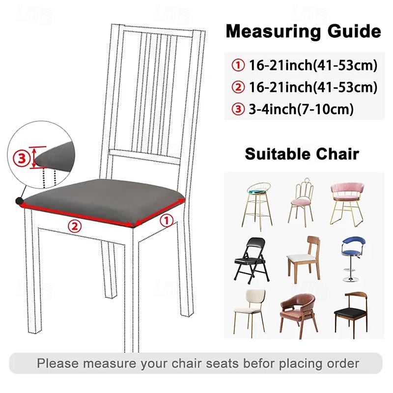 Water Resistant Jacquard Large Leaf Seat Covers for Dining Room Slightly Anti-splashing Small Seat Cushion Cover Anti-slip Elastic Anti-cat Scratching Seat Cover 1PC3