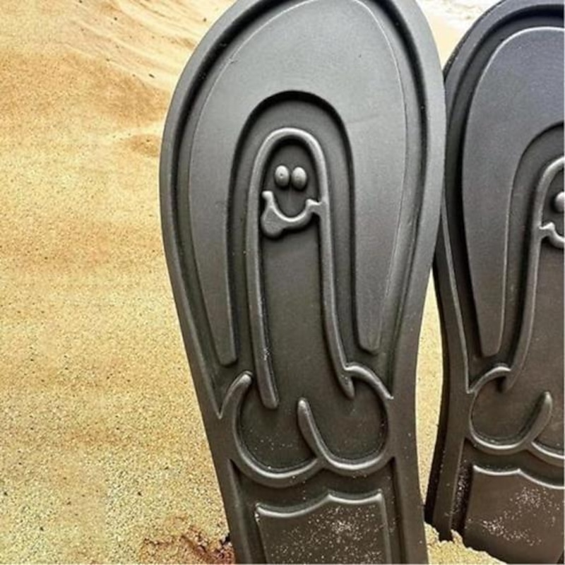 Dickflops Flip Flops, Funny Hidden Flip Flops, Parody Creative Summer Beach Comfort Non Slip Flip Flops Sandals4