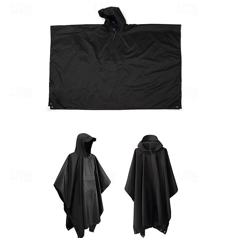 Unisex Hiking Raincoat Outdoor 3 In 1 Waterproof Lightweight Rip-resistant Hiking Outfits Hiking Clothes Spring Autumn / Fall Hoodie Raincoat Rain Poncho PU Leather Solid Color Black Yellow Pink3