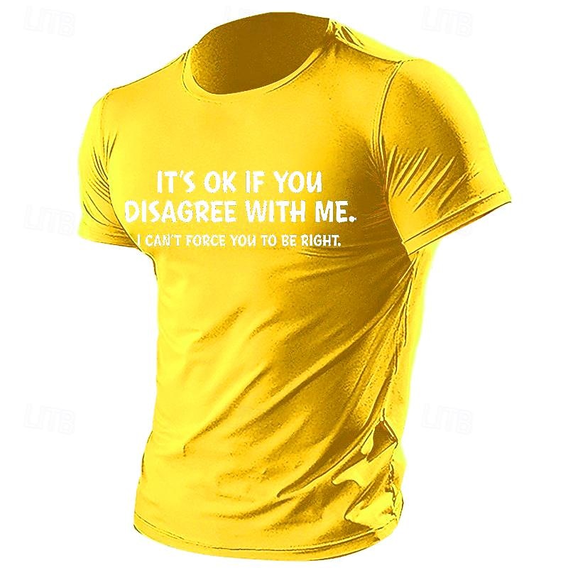 Men's Funny Graphic T-Shirt: 'It's OK If You Disagree With Me' Sarcastic Short Sleeve Lifestyle Tee2