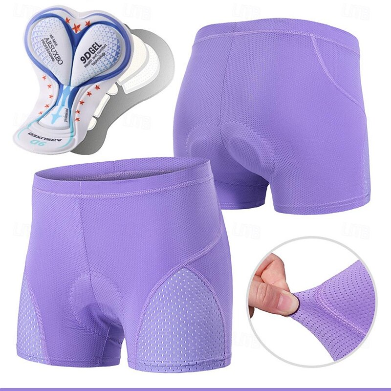 Women's Solid Color Cycling Shorts Bike Shorts Bike Shorts Padded Shorts / Chamois Sports 3D Pad Quick Dry High Elasticity Comfortable Black Purple Spandex Clothing Apparel Bike Wear2