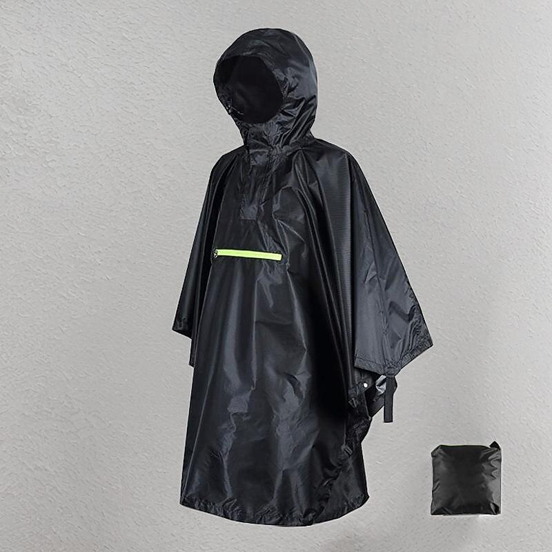 Unisex Hiking Raincoat Outdoor Waterproof Lightweight Rip-resistant Hiking Outfits Hiking Clothes Spring Autumn / Fall Hoodie Raincoat Rain Poncho Solid Color Black Orange2