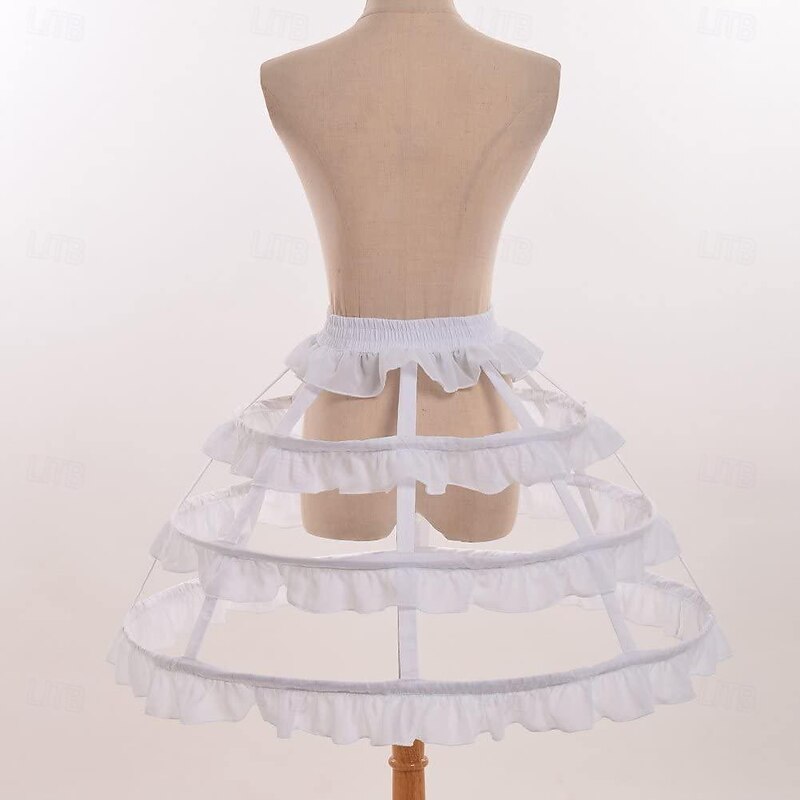 Cosplay Lolita Knee Length Petticoat Hoop Skirt Under Skirt Crinoline Princess Fancy Dress Women's Masquerade Party Bachelorette Party Adults' Petticoat2