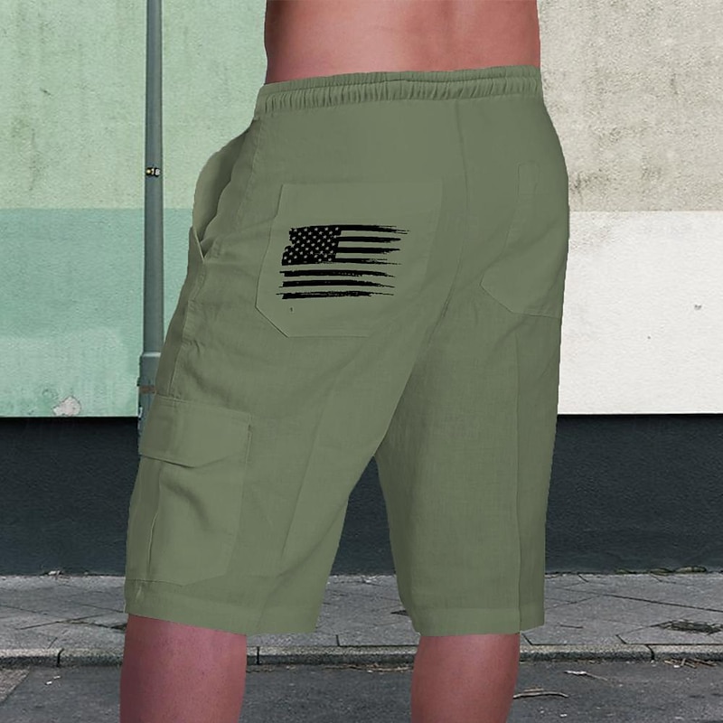 Independence Day US Flag Men's Shorts Summer Hawaiian Shorts Casual Shorts Side Pockets Drawstring Elastic Waist Breathable Soft Short Casual Daily Holiday Fashion Streetwear2