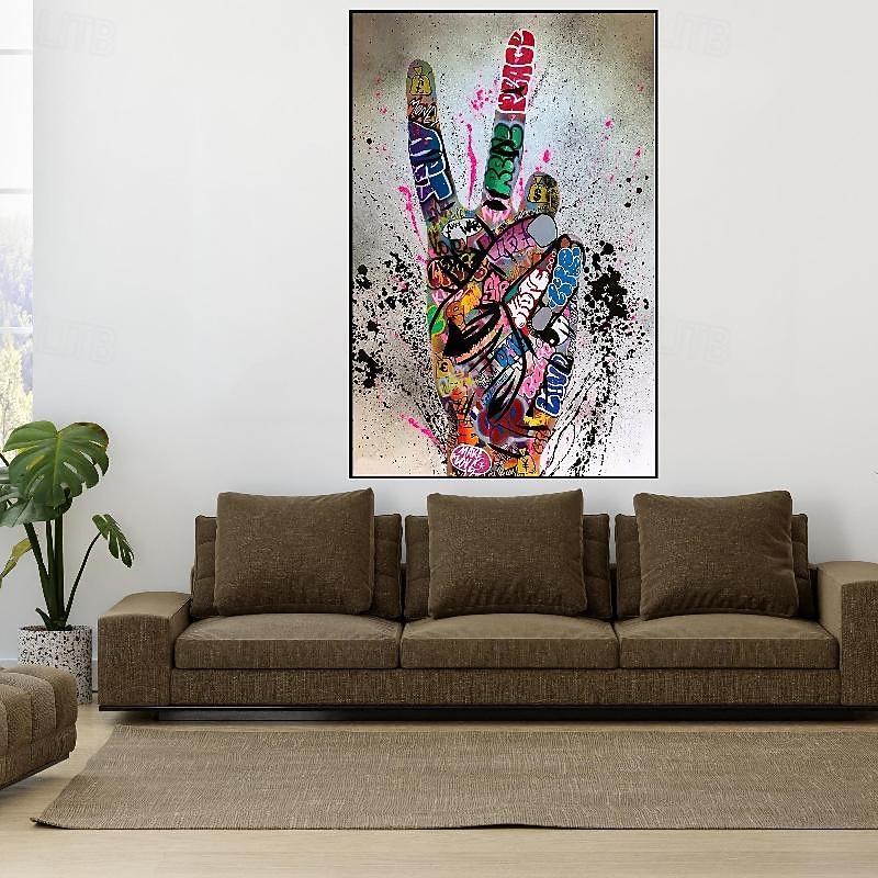 Graffiti Art Canvas Painting hand painted  Fist Inspirational Painting and street art oil paiting pop art painting  Handmade The Wall Art Picture for Living Room painting Cuadros Home Decor3