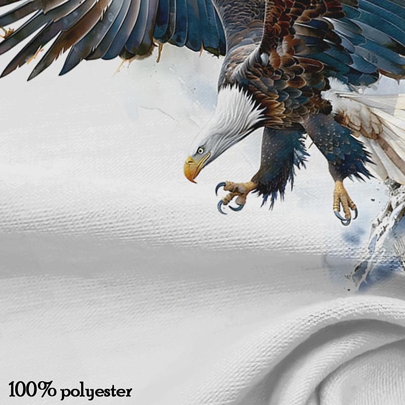 Men's Graphic Animal Cow Eagle T Shirt T shirt 3D Print Crew Neck Shirt Fashion Athleisure Street Sports Outdoor White Ivory Warm White Summer Spring Clothing Apparel S M L XL XXL XXXL3