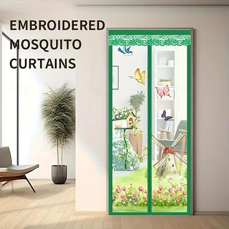 Garden Windmill Magnetic Screen Door Mesh Screen Door Fly Insect Door Screen Curtain Mosquito for Balcony Sliding Doors Living Room Children's Room2
