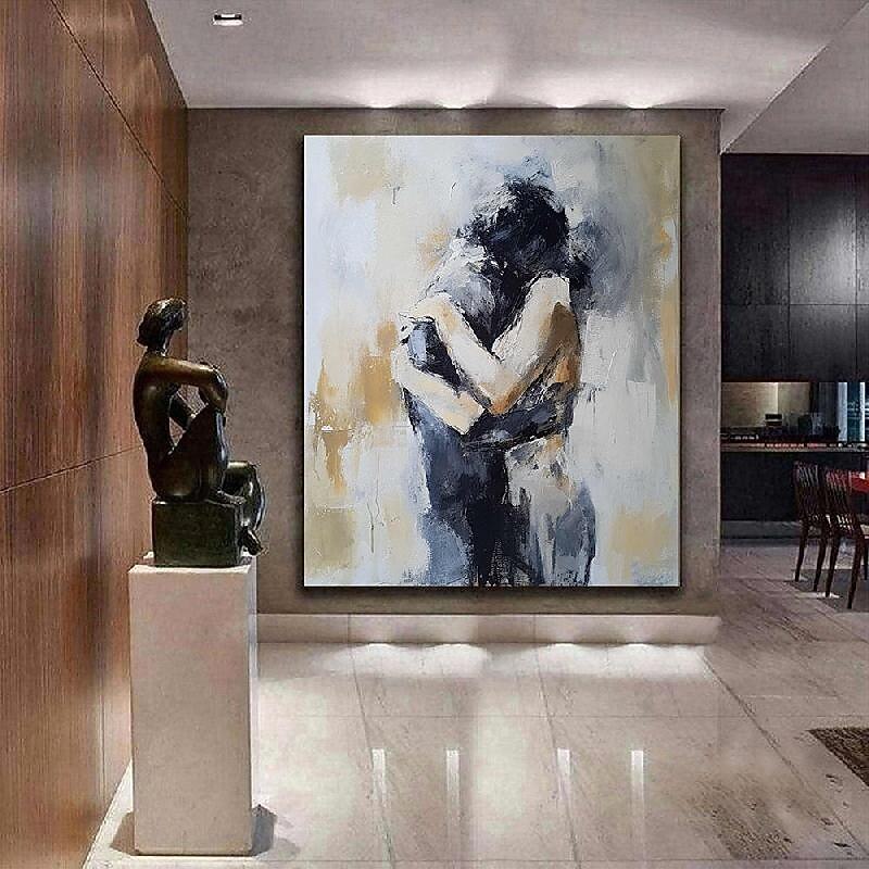 Wall Art Woman face oil painting handmade Canvas Art Faceless Portrait Painting Abstract Lady Framed Woman girl painting Lovers' decor oil painting artwork lover nude oil painting2