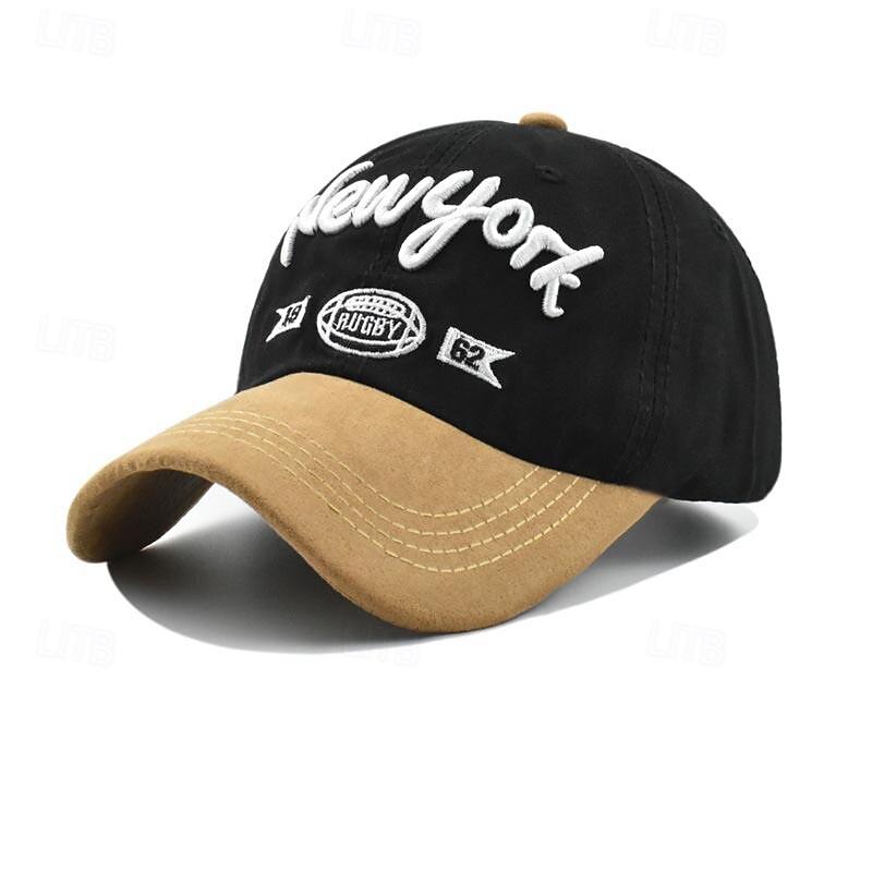 Men's Baseball Cap Sun Hat Trucker Hat Black Navy Blue Cotton Embroidered Fashion Casual Street Daily Letter Adjustable Sunscreen Breathable3