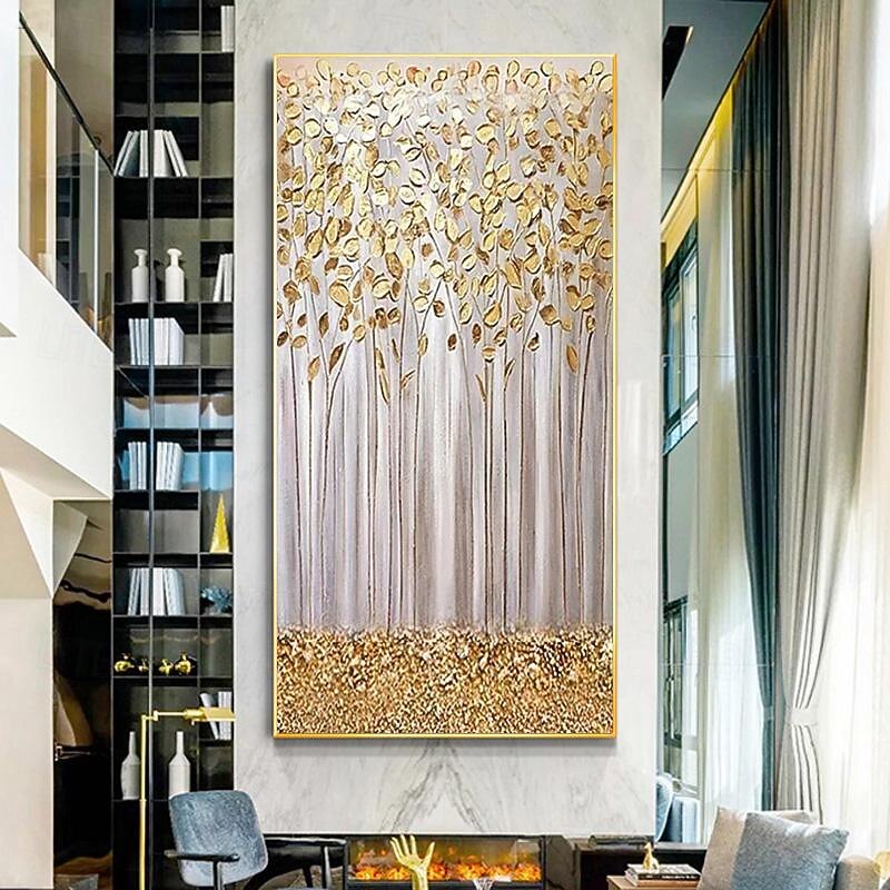 Hand Painted Textured Abstract Oil Painting Gold Leaf Wall Art For Modern Home Oil Painting For Hotel And Bedroom Decor No Frame3