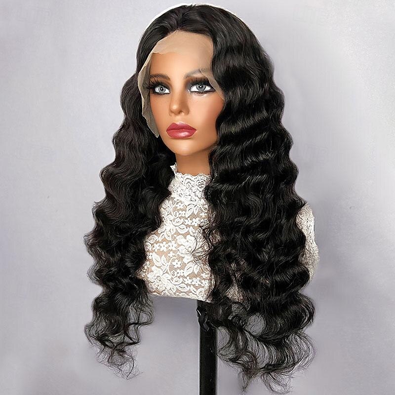 Natural Color 13*6 Front Lace Human Hair Wig  Loose Deep Human Hair 150% Density 14-28 Inches4