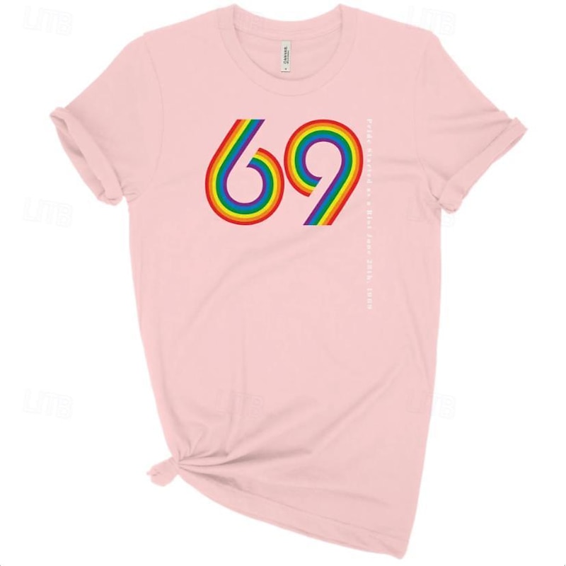 LGBT LGBTQ T-shirt Pride Shirts Rainbow 69 Lesbian Gay For Unisex Adults' Halloween Carnival Masquerade Hot Stamping Pride Parade Pride Month3