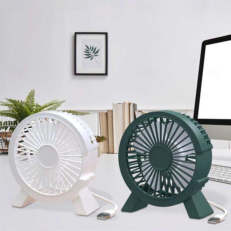 4 Inch Mini USB Fan Portable DC Desk Cooler Cooling for Notebook Laptop Personal Adjustment Fan Table Fan Home Office Outdoor Summer Supplies Use Tiny Air Cooler Fan Gift