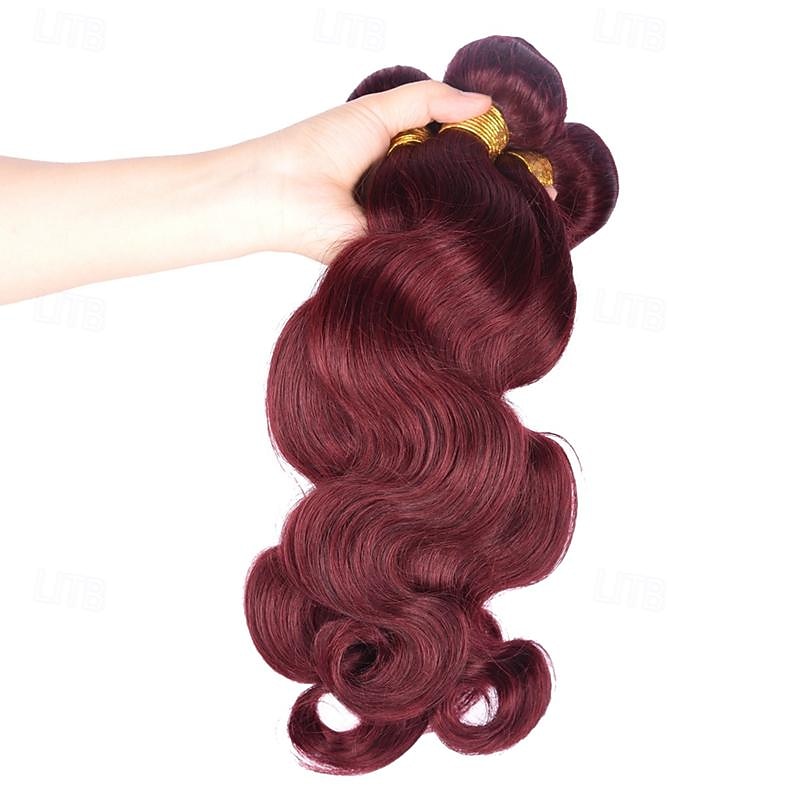 Burgundy Human Hair Bundles Ombre Colored Brazilian 99J Body Wave Human Hair Weave Bundles Remy human Hair Extensions 3PCS3