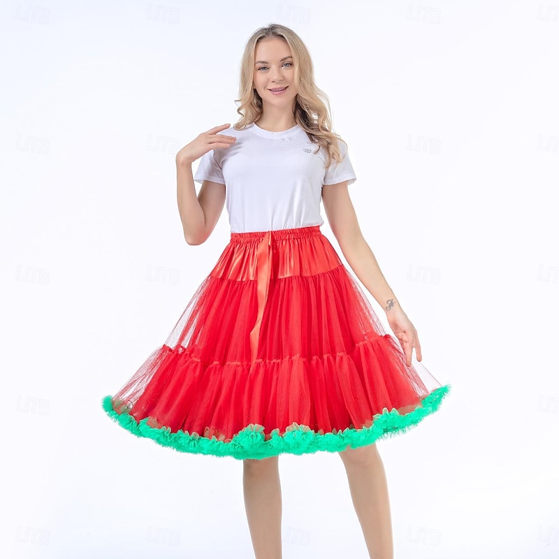 Retro Vintage 1950s Petticoat Hoop Skirt Tutu Under Skirt Princess Fancy Dress Women's Halloween Carnival Masquerade Party / Evening Bachelorette Party Adults Skirts4