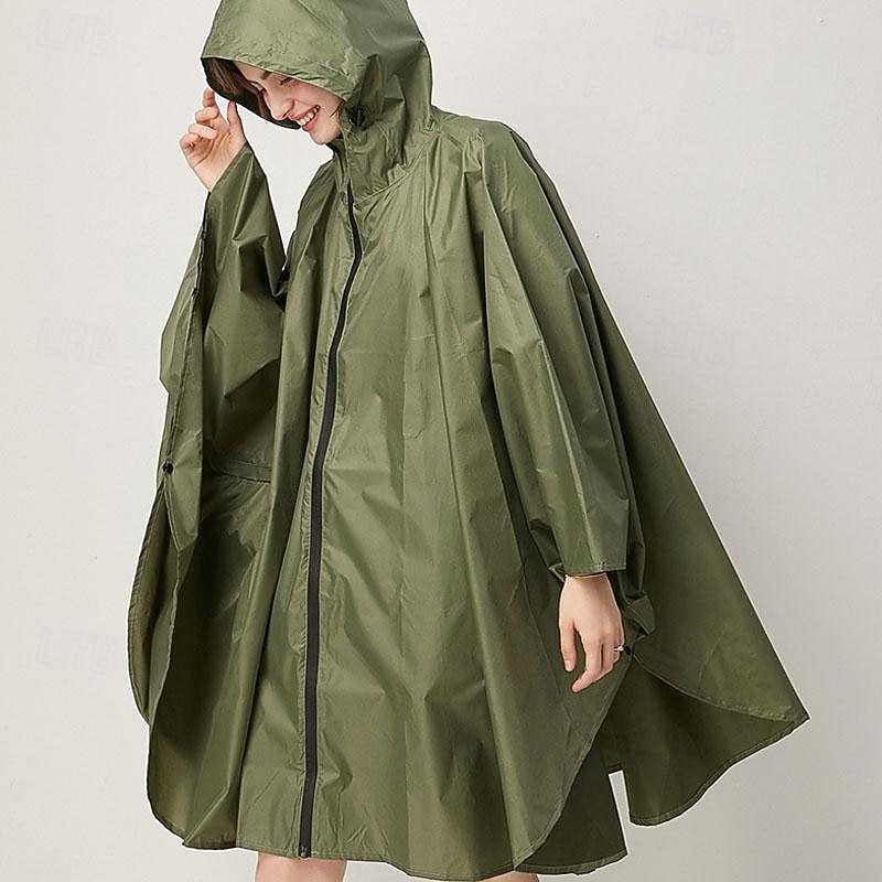 Unisex Hiking Raincoat Outdoor Waterproof Lightweight Rip-resistant Hiking Outfits Hiking Clothes Spring Autumn / Fall Hoodie Raincoat Rain Poncho Solid Color Black Army Green Royal Blue4