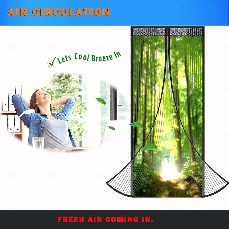 Magnetic Screen Doors with Magnets for Doors, Fiberglass Mesh Curtain, Automatic Closing Quiet for Patio, Deck, Porch, Balcony, Glass, Garage and Even Sliding Doors3