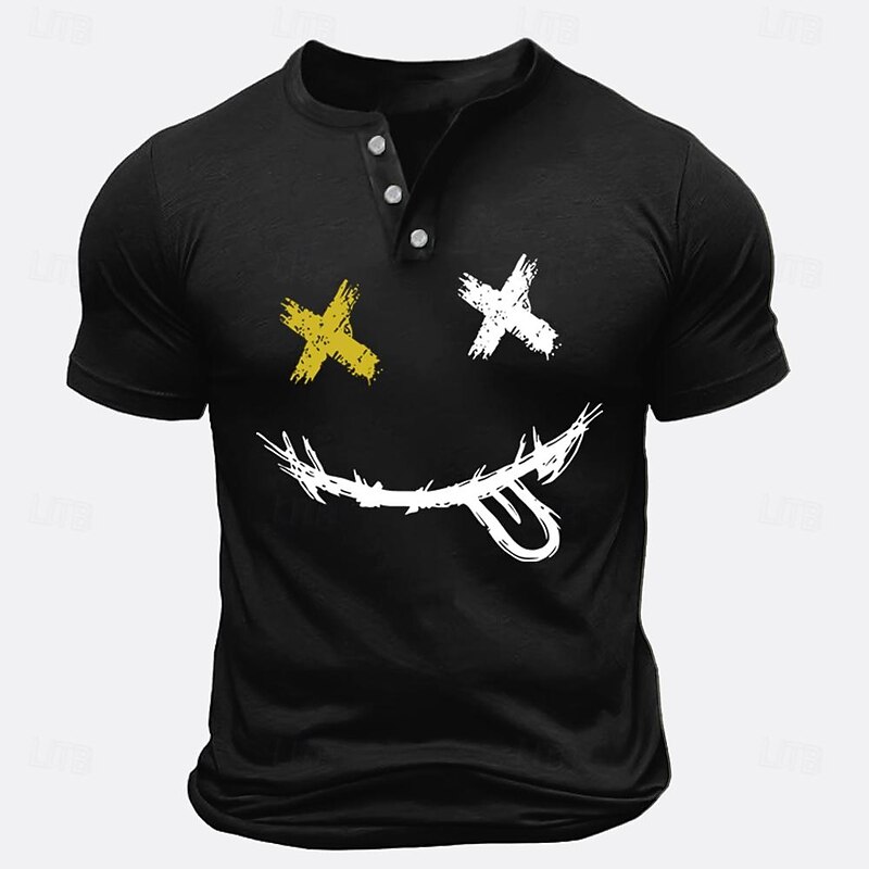 Men's National Flag Henley Shirt Tee Top 100% Cotton Short Sleeve Graphic Shirt Black Army Green Dark Blue Comfortable Tee Vacation Sports Outdoor Fashion Designer Clothing3