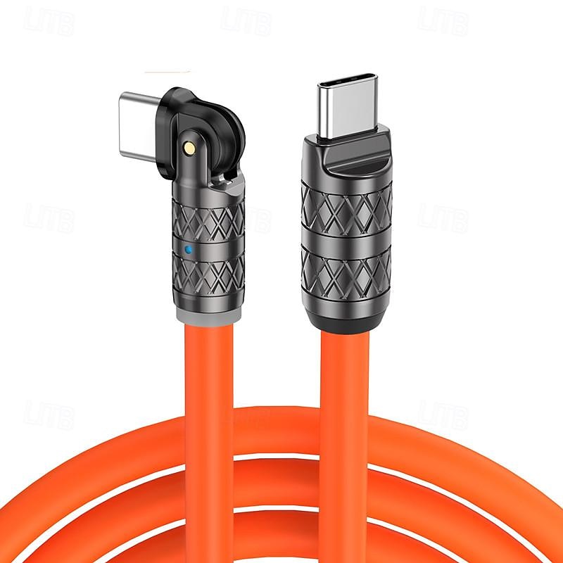 180 Degree Rotating Data Cable 100W Super Fast Charge for Apple Android Huawei Thick Passenger Charging Cable4