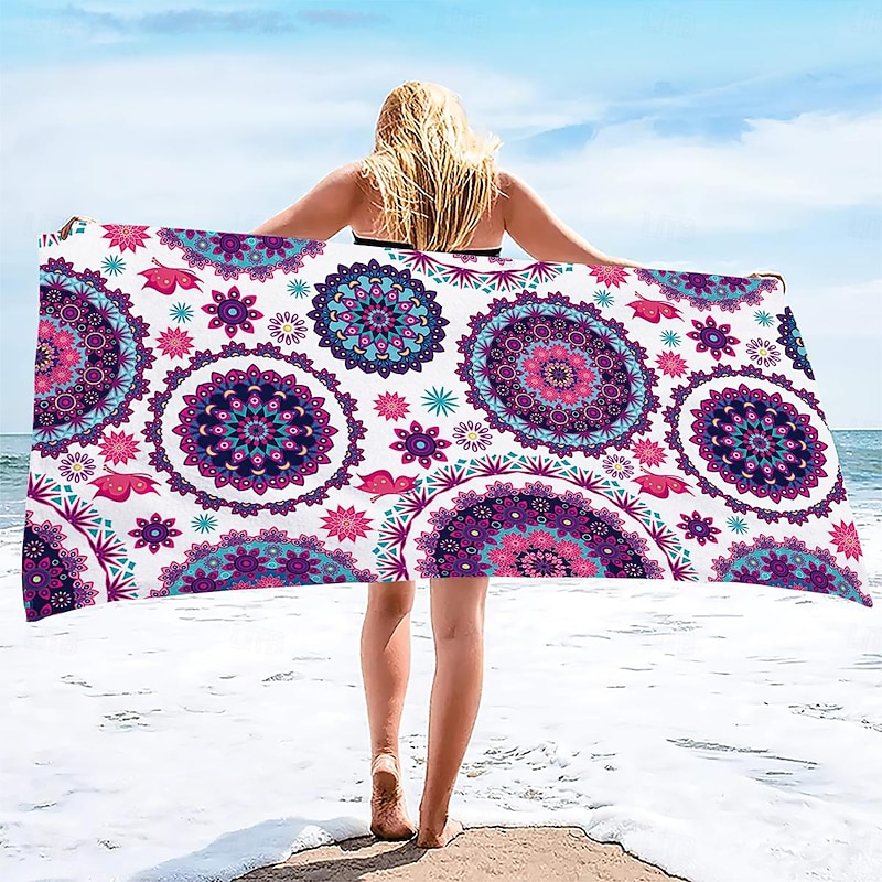 Oversized Beach Towel 100% Micro Fiber 35"x70", Large Swim Towel for Teens and Adults, Quick-Dry, Absorbent, Soft, Versatile for Travel, Bath and Pool Holiday Gift 160x80cm4